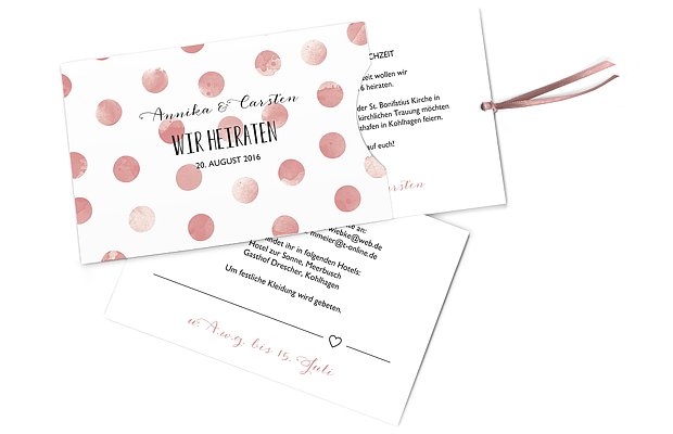 Hochzeitseinladung Tüpfchen