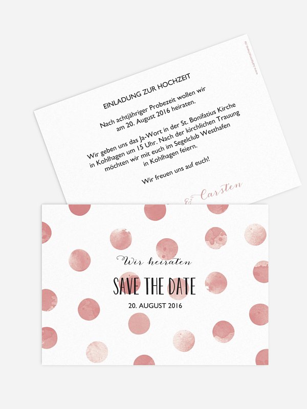 Save-the-Date Karte Tüpfchen
