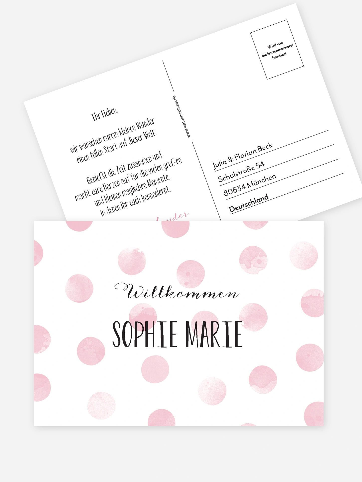 Postkarte Direktversand Tüpfchen