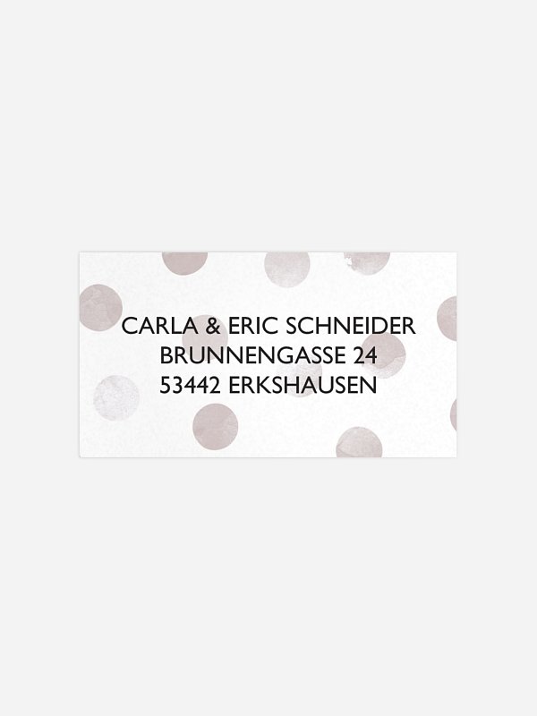 Empfängeraufkleber Hochzeit Tüpfchen
