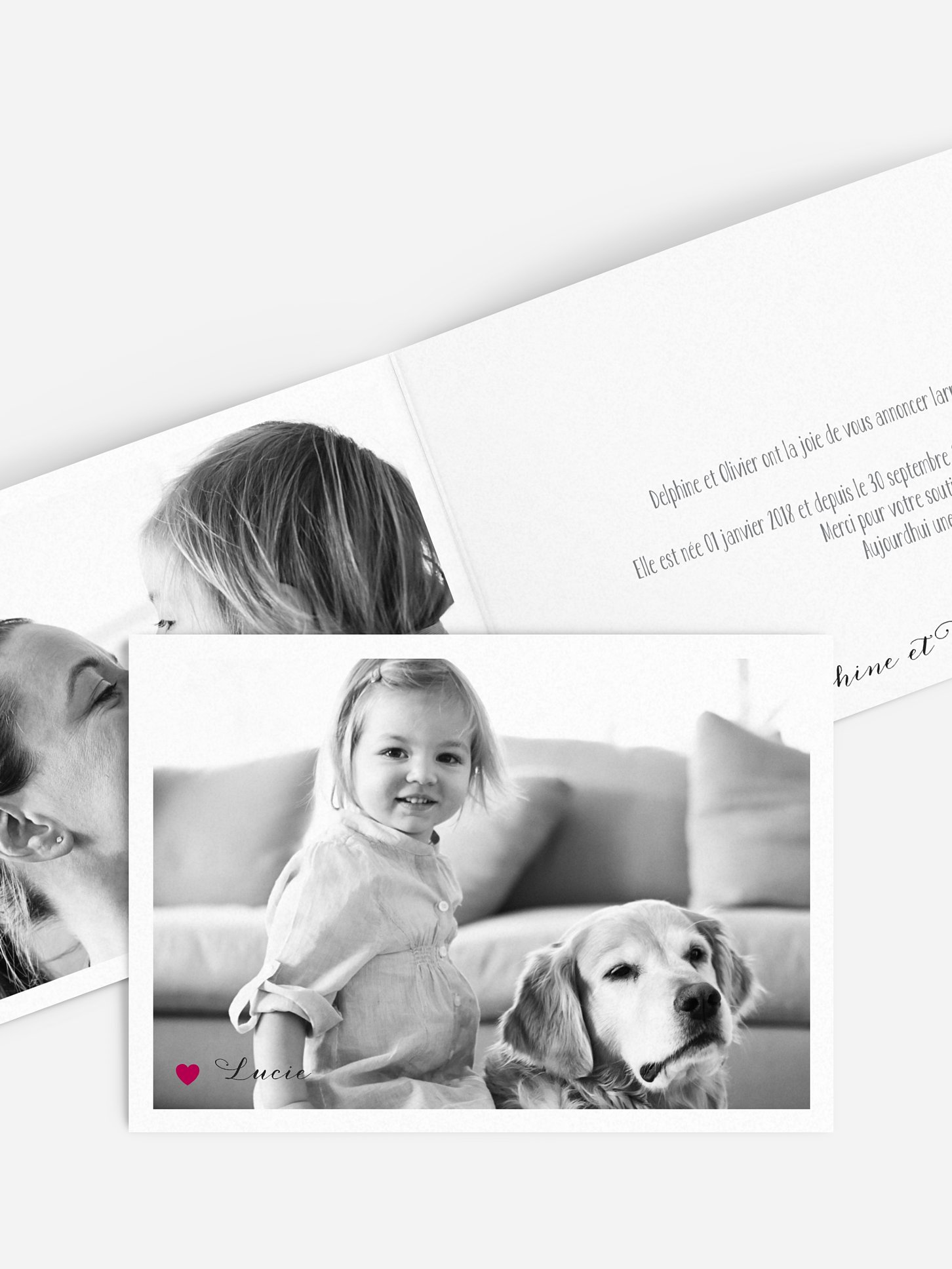 Faire-part adoption Notre petit coeur