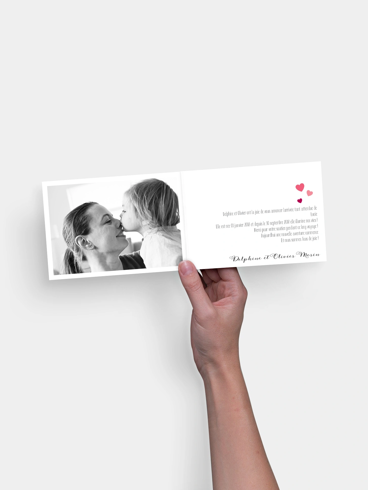 Faire-part adoption Notre petit coeur