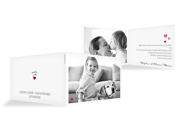 Faire-part adoption Notre petit coeur