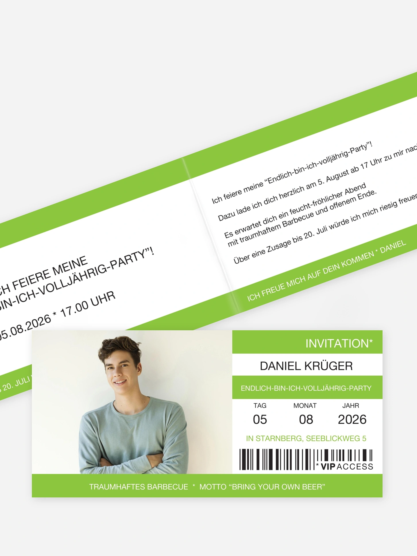Einladung 18. Geburtstag Fotoeffekttest