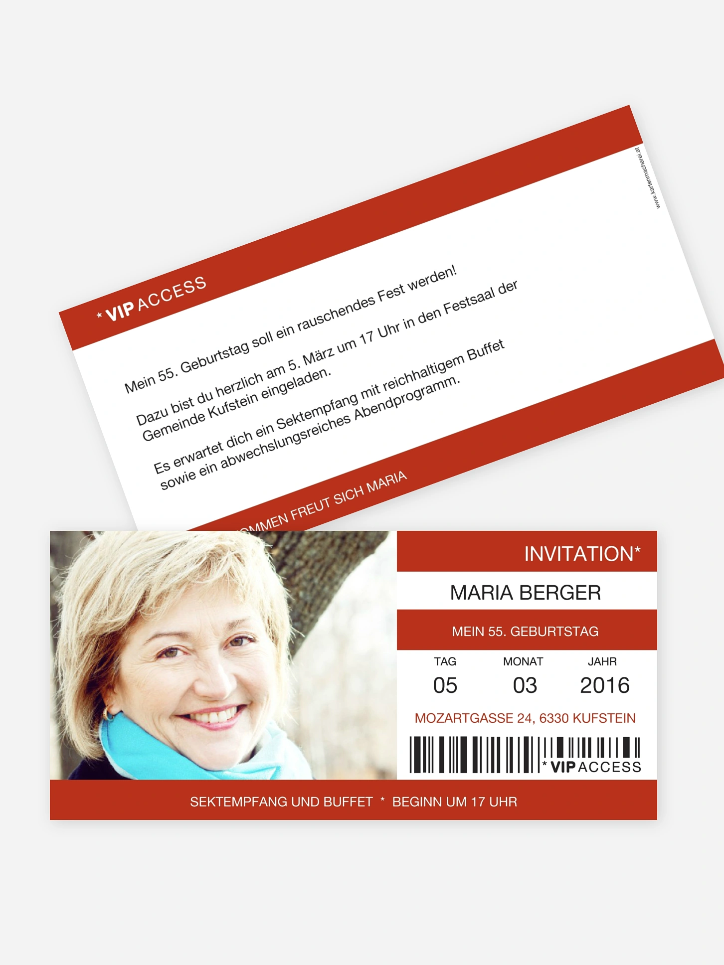 Geburtstagseinladung Konzertticket