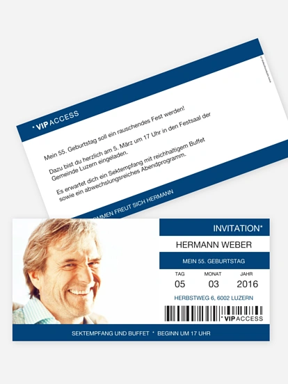 Geburtstagseinladung Konzertticket