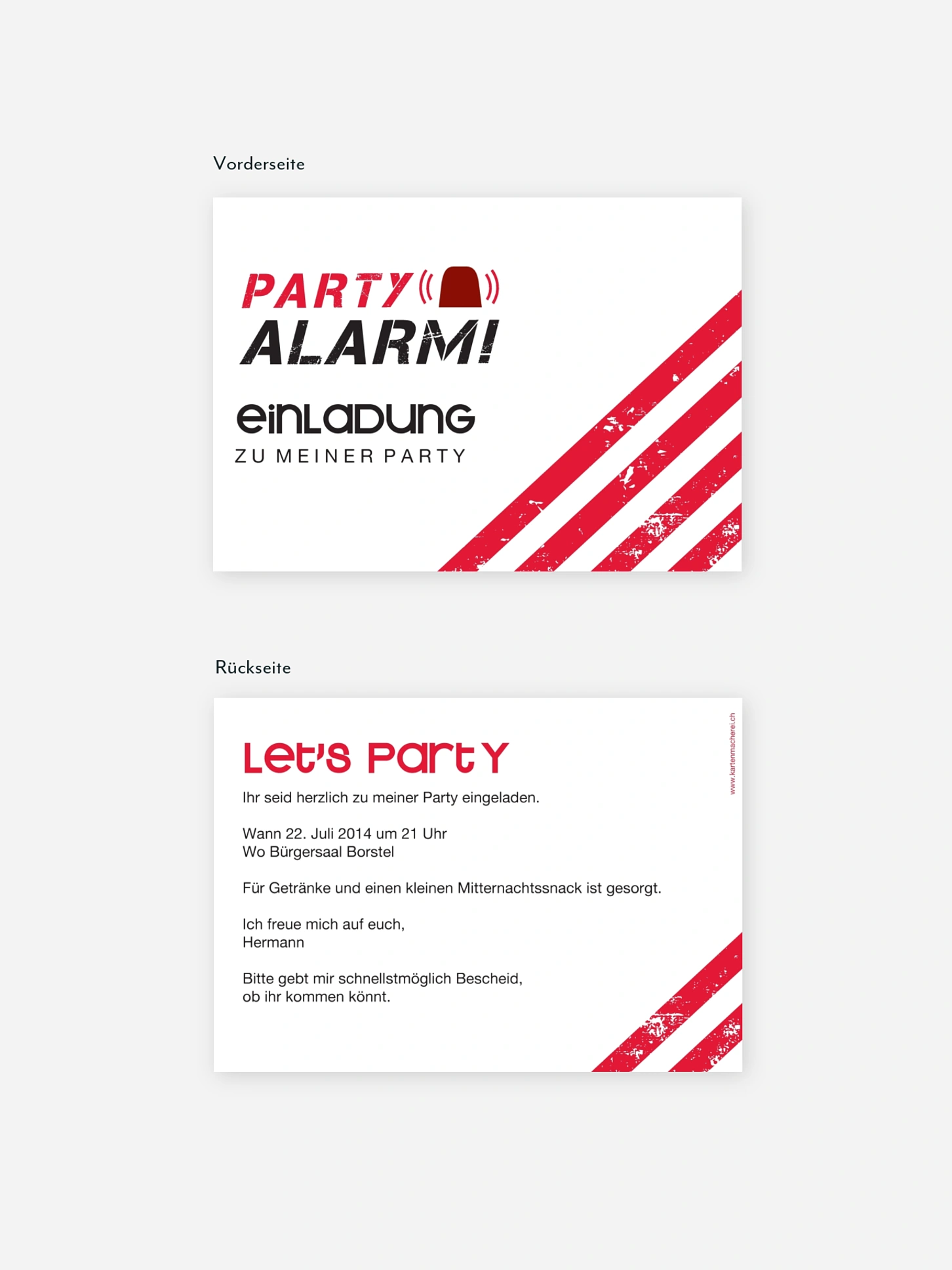 Partyeinladung Partyalarm