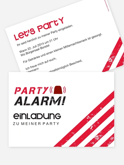Partyeinladung Partyalarm