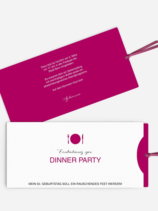 Einladung 50. Geburtstag Dinnerparty