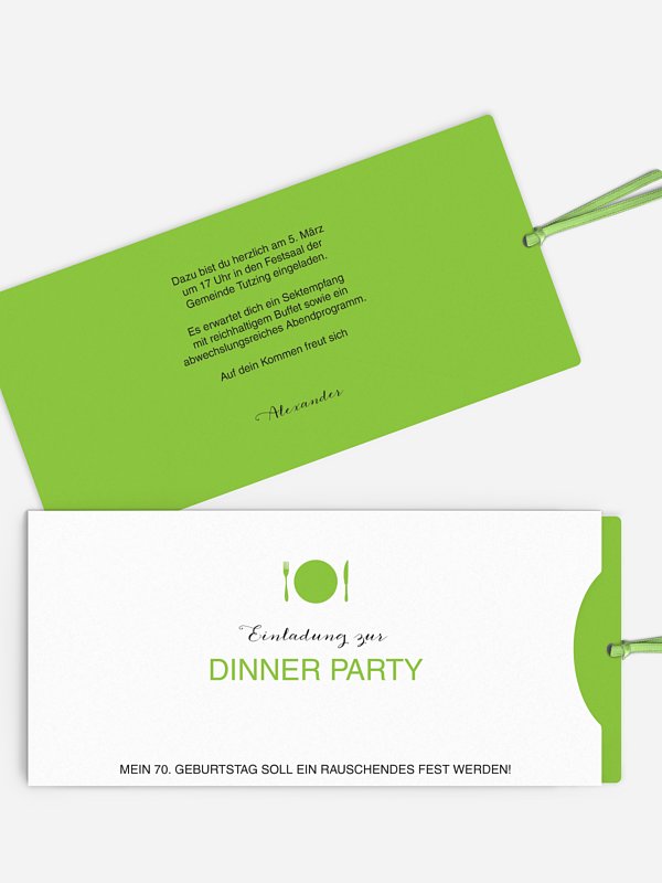 Einladung 70. Geburtstag Dinnerparty
