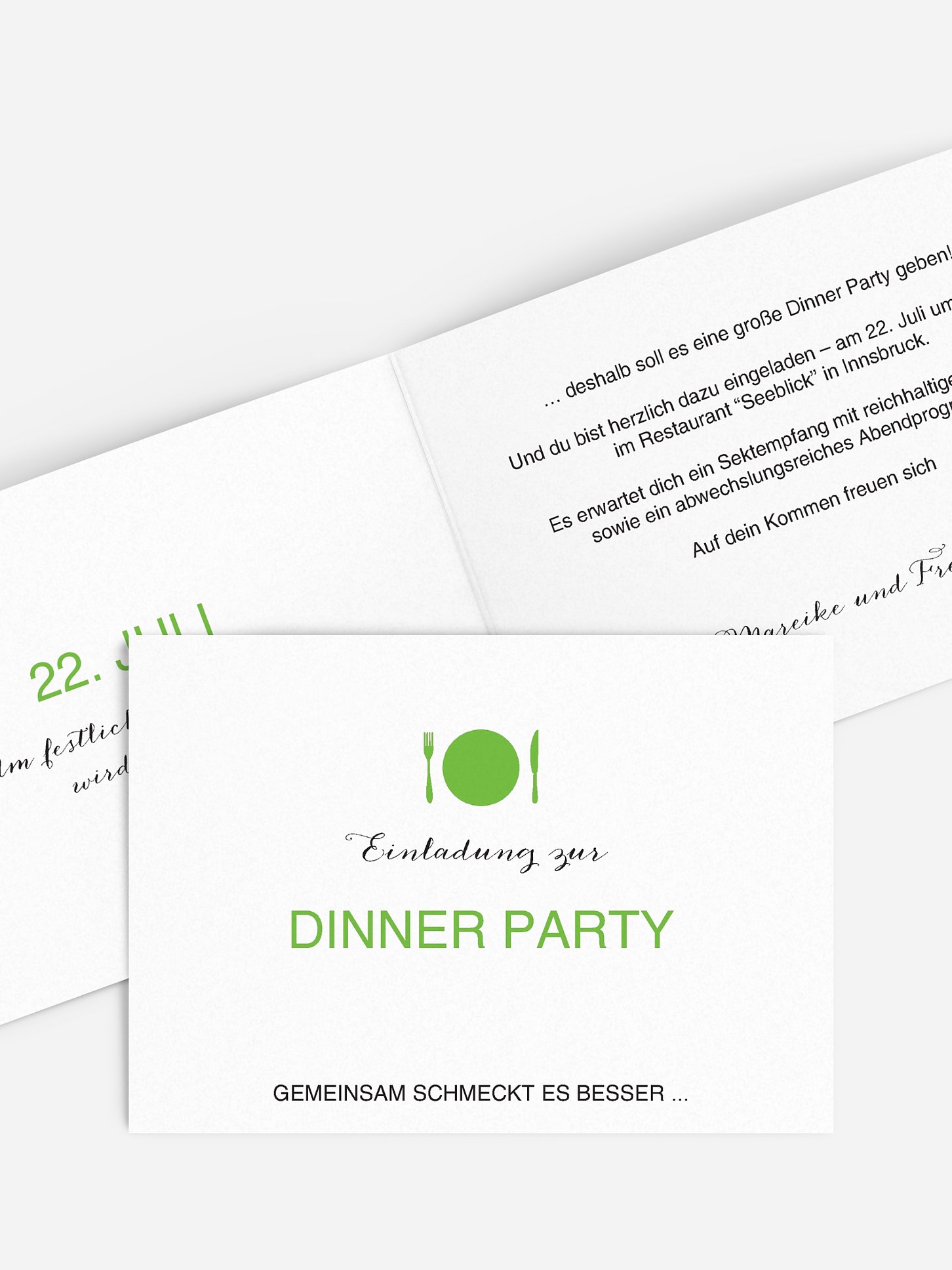 Partyeinladung Dinnerparty