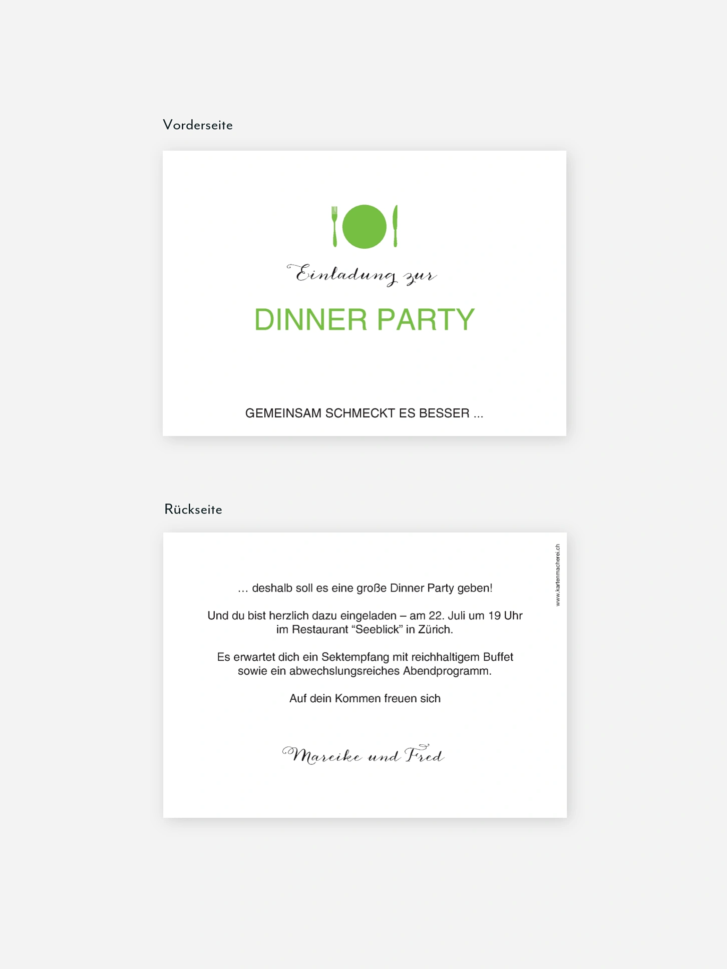 Partyeinladung Dinnerparty