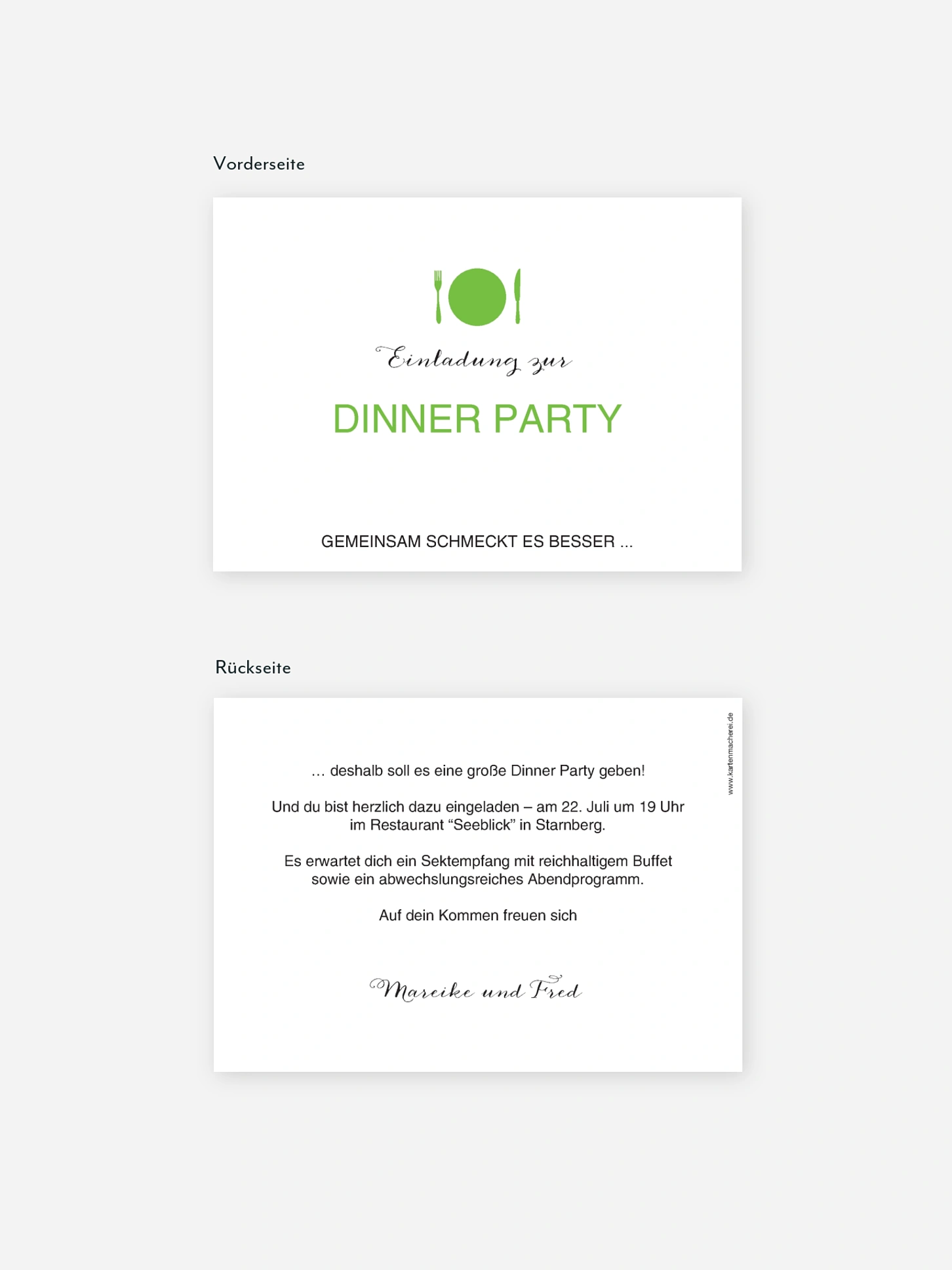Partyeinladung Dinnerparty