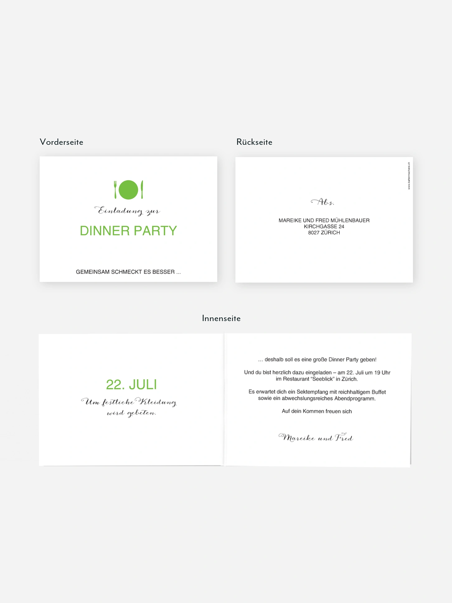 Partyeinladung Dinnerparty