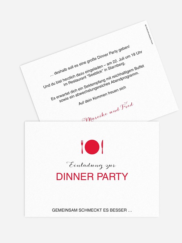 Partyeinladung Dinnerparty