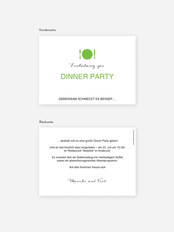 Partyeinladung Dinnerparty