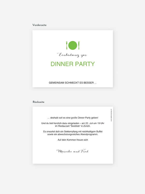 Partyeinladung Dinnerparty