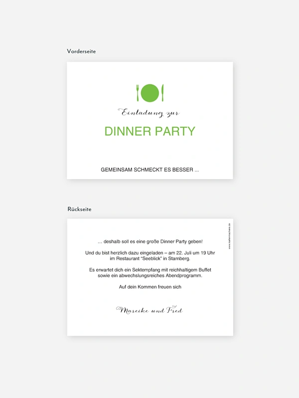 Partyeinladung Dinnerparty