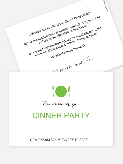 Partyeinladung Dinnerparty