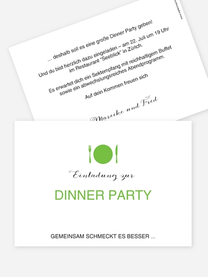 Partyeinladung Dinnerparty