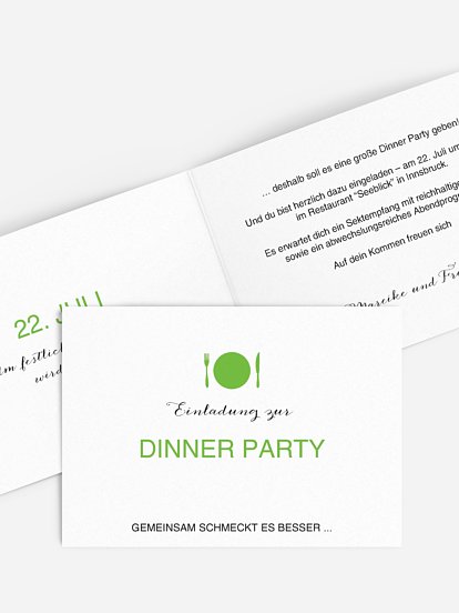Partyeinladung Dinnerparty