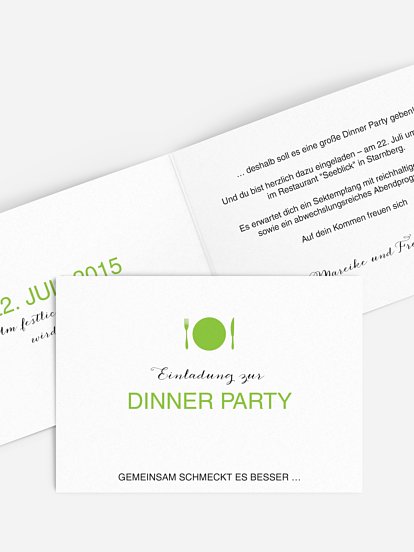 Partyeinladung Dinnerparty