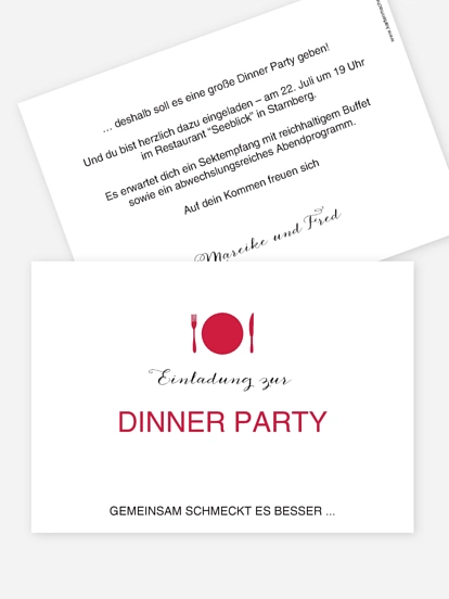 Partyeinladung Dinnerparty