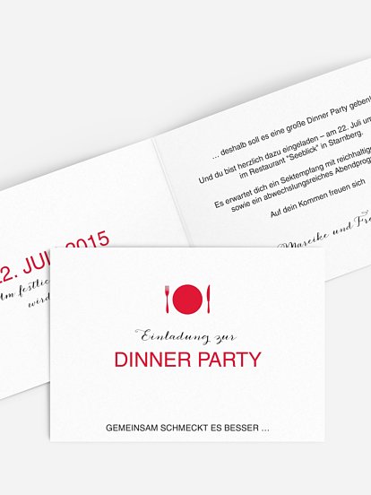 Partyeinladung Dinnerparty