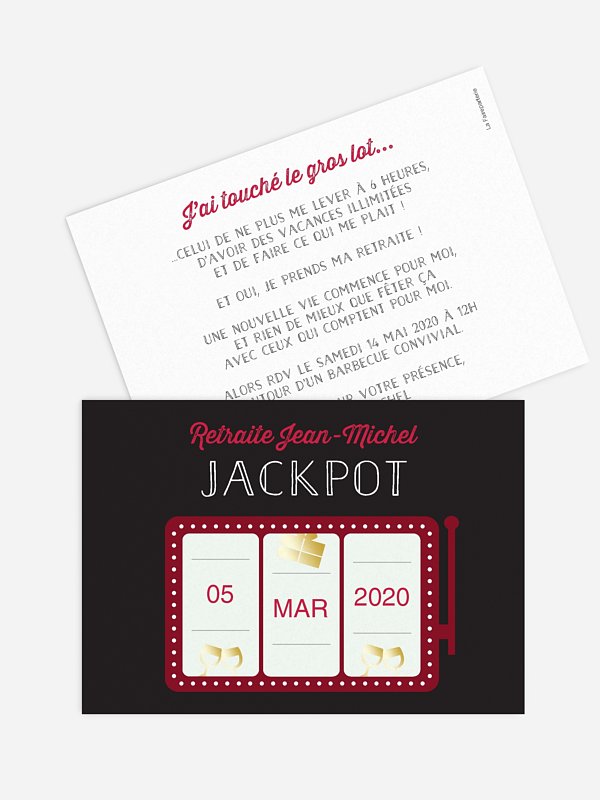 Carte Invitation Depart Retraite Jackpot