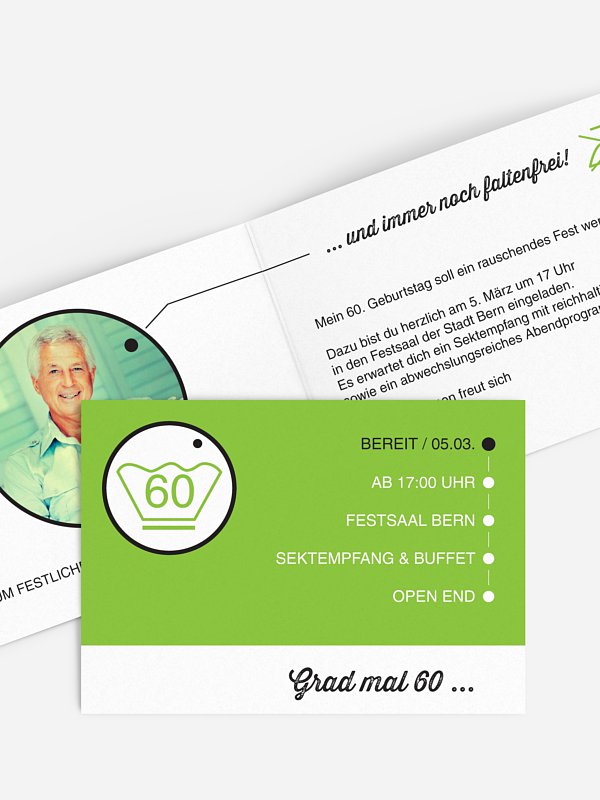 Einladung 60. Geburtstag Sauber feiern
