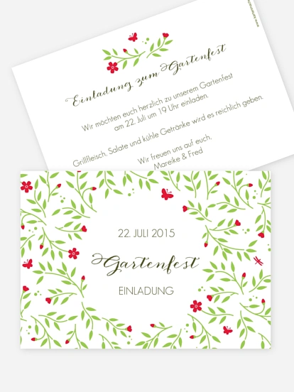 Partyeinladung Gartenfest