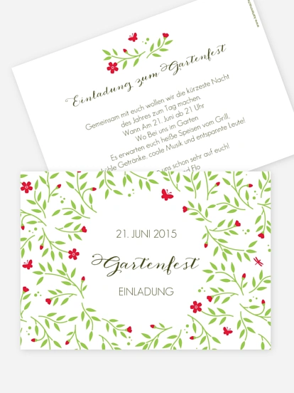 Partyeinladung Gartenfest