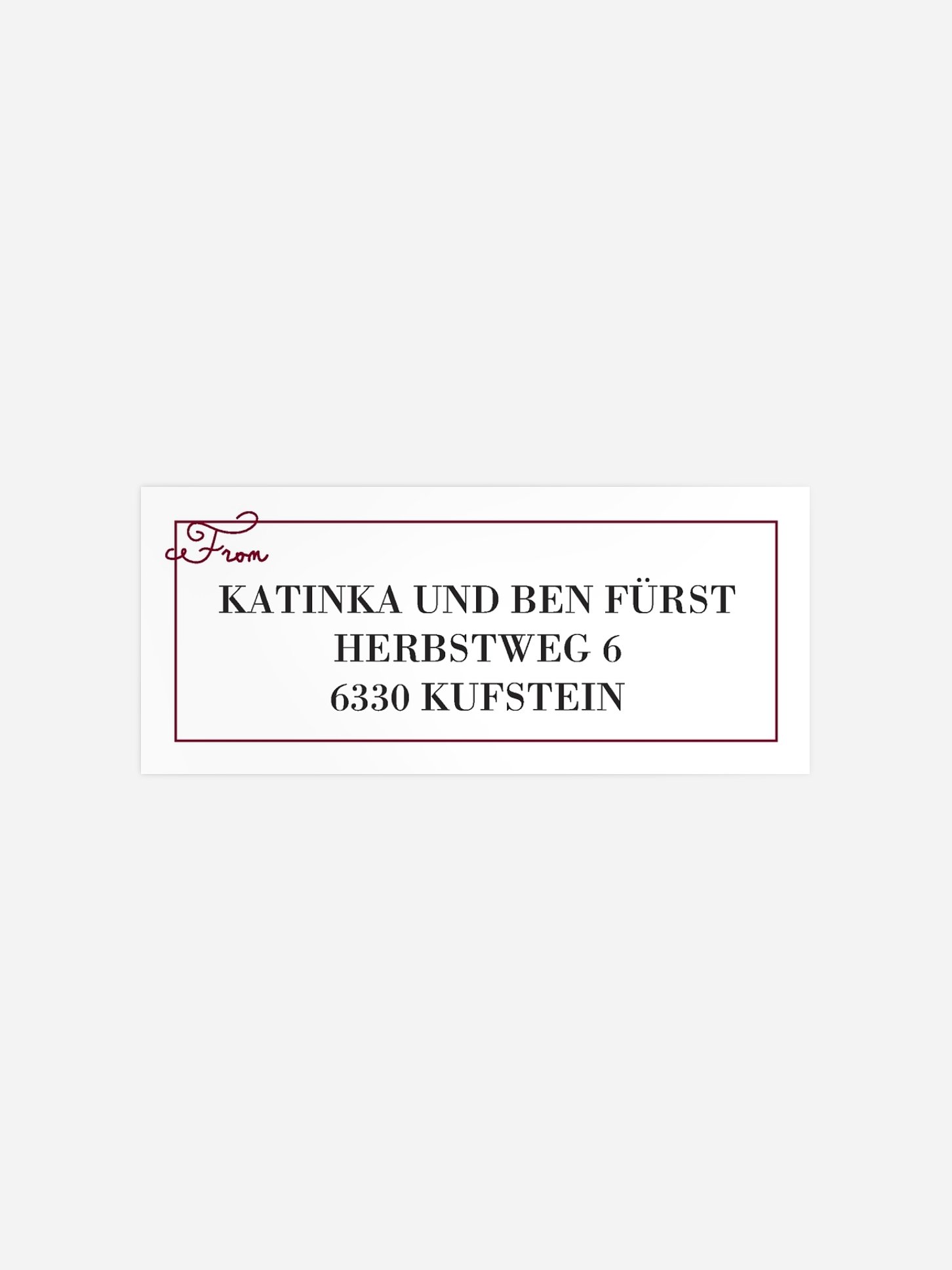 Absenderaufkleber Hochzeit Wir
