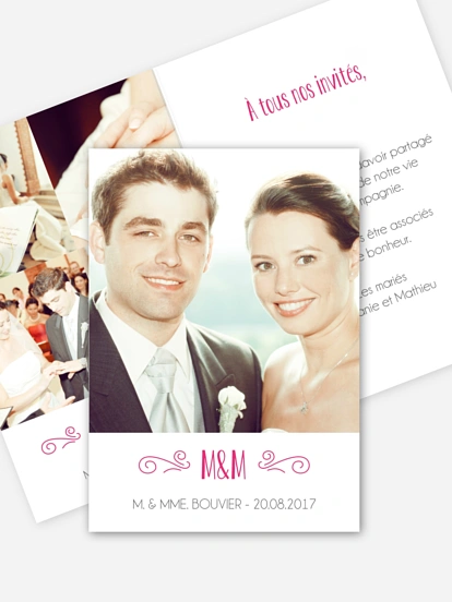 Carte de remerciements Un jour inoubliable