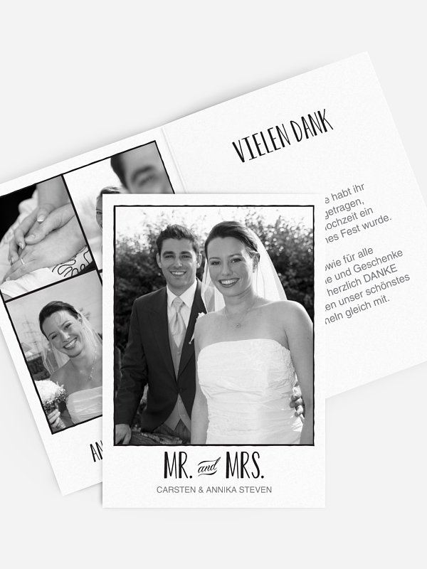 Dankeskarte Hochzeit Mr. & Mrs.