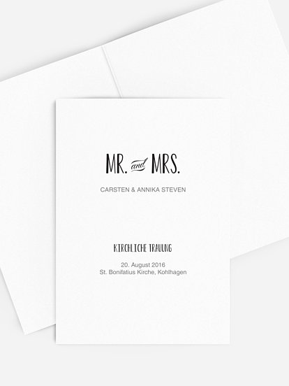 Hochzeitseinladung Mr Mrs