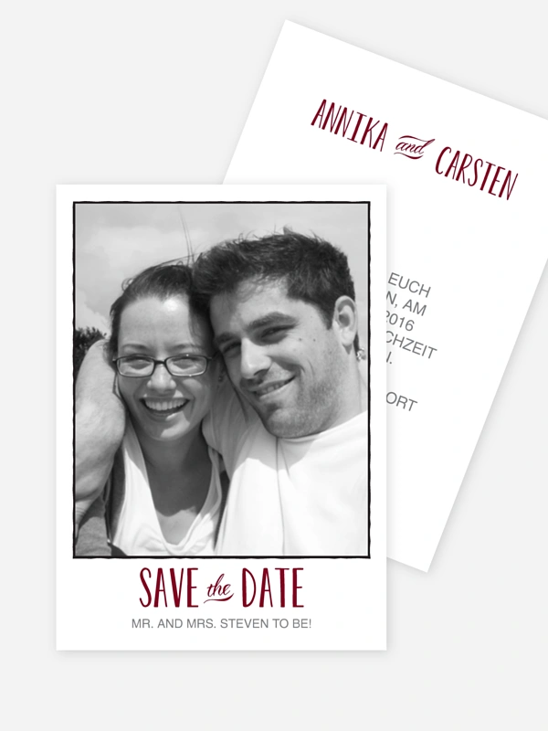Save-the-Date Karte Mr. & Mrs.