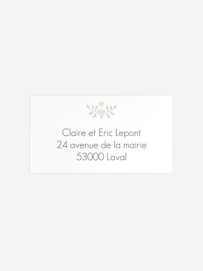 Étiquette destinataire naissance Imprimé fleuri