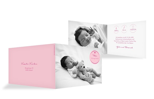 Geburtskarte Baby Button