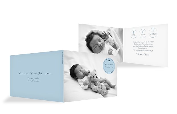 Geburtskarte Baby Button