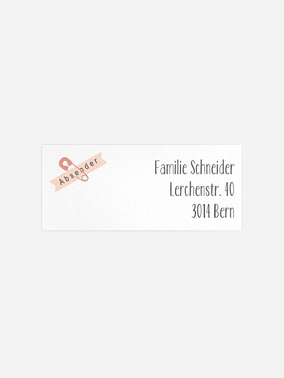Absenderaufkleber Geburt Willkommen Baby