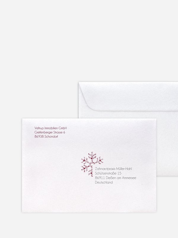 Bedruckte Umschläge geschäftl. Weihnachten Kristallstern Premium