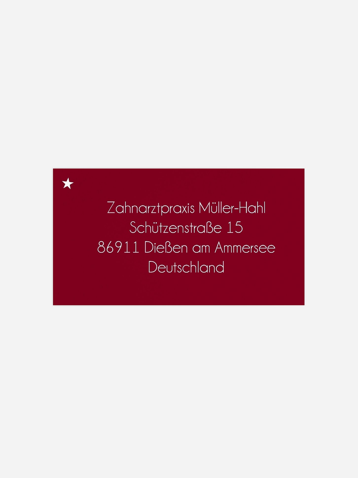 Empfängeraufkleber geschäftl. Weihnachten Kristallstern Premium