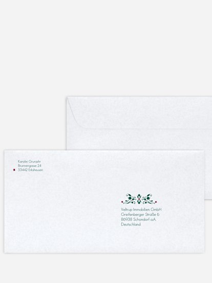 Bedruckte Umschläge geschäftl. Weihnachten Ornamental Premium