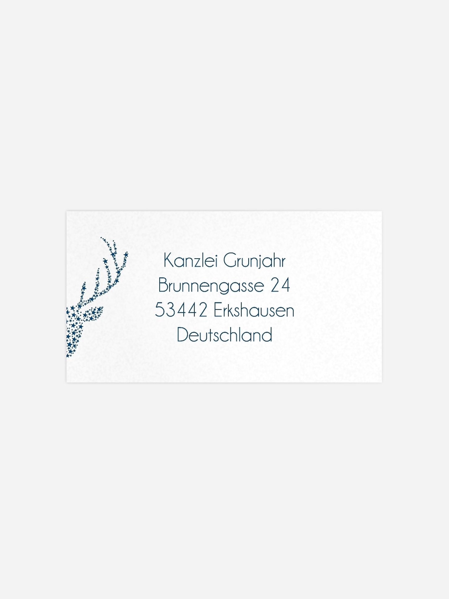 Empfängeraufkleber geschäftl. Weihnachten Kristallhirsch Premium