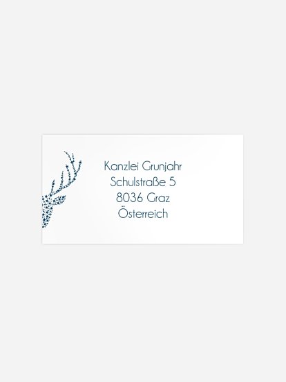 Empfängeraufkleber geschäftl. Weihnachten Kristallhirsch Premium