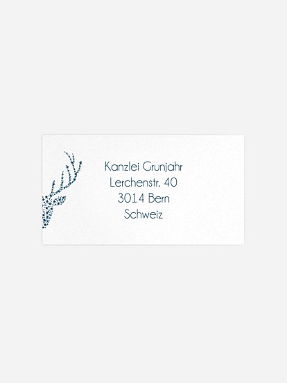 Empfängeraufkleber geschäftl. Weihnachten Kristallhirsch Premium