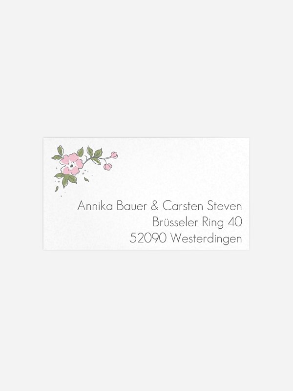 Empfängeraufkleber Hochzeit Poesie