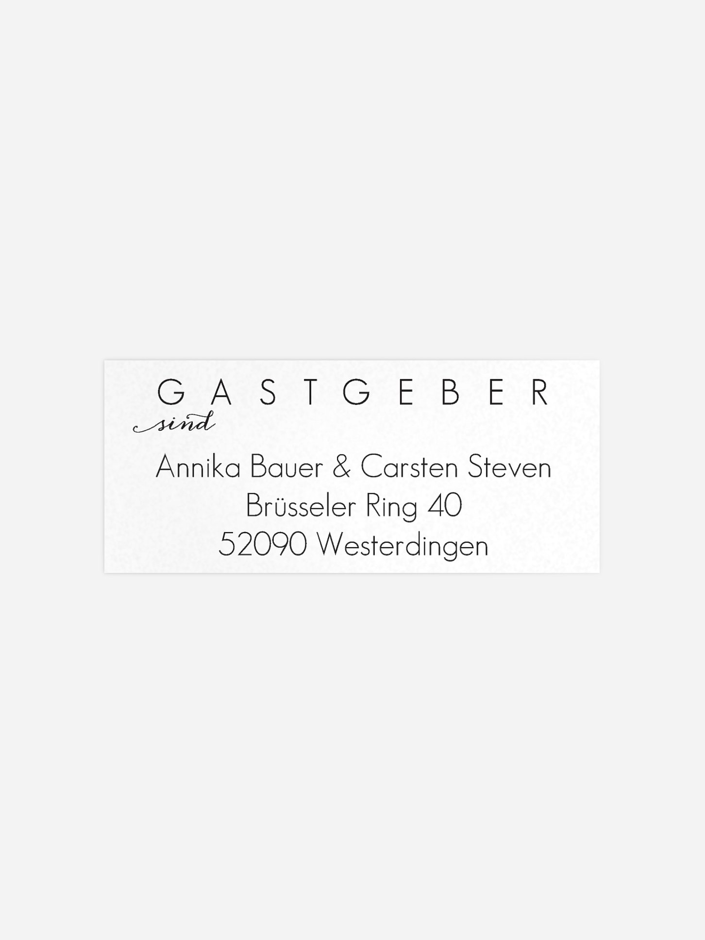 Absenderaufkleber Hochzeit Script