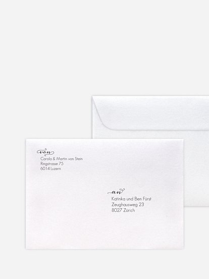 Bedruckter Briefumschlag Hochzeit Script